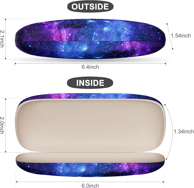 Eyeglasses Case, Portable Hard Shell Protective Case for Glasses, Eyeglass Holder Box for Women with Cleaning Cloth