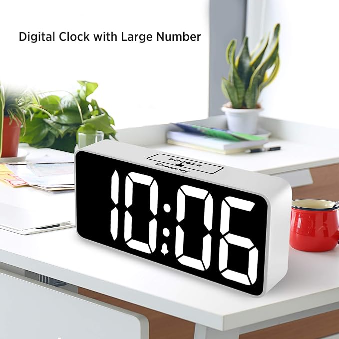 DreamSky Large Digital Alarm Clock Big Number for Seniors/Visually Impaired | 9 Inches Electric Clocks for Bedroom, Jumbo Display Fully Dimmable Brightness, USB Ports, Adjustable Alarm Volume