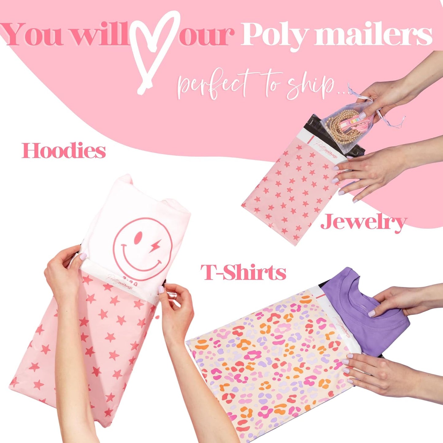 6x9 Designer Poly Mailer 100 Pack Heavy Duty Waterproof Self Seal Shipping Bags for Small Business Large Mailing Envelopes Bulk Tear Resistant Packaging Pastel Cross Faith