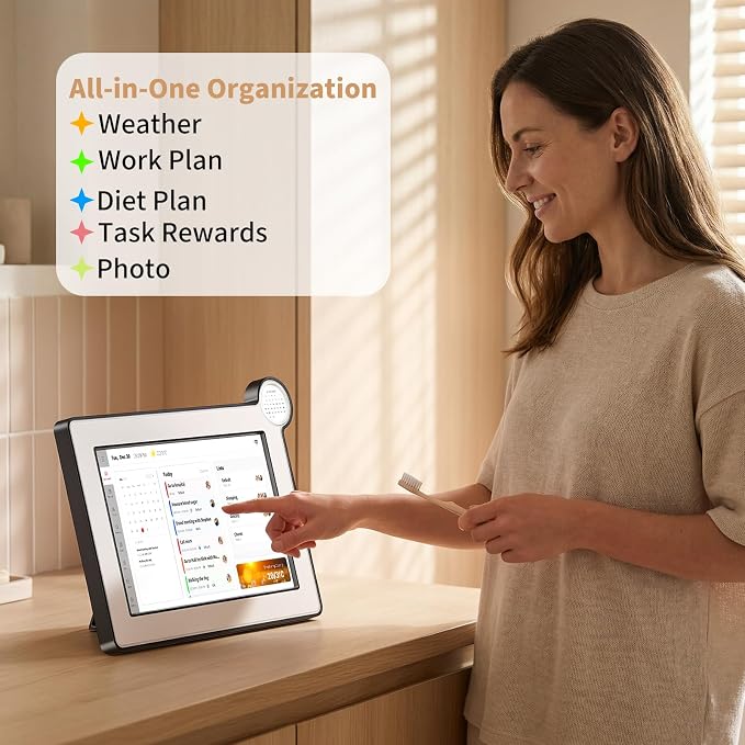 Digital Calendar, Electronic Calendar with 10.1-inch Touch Screen,Smart Calendar for Work and Family Planner, Also Functions As a Digital Picture Frame,Gifts for Women Men, Gifts for Mom Dad
