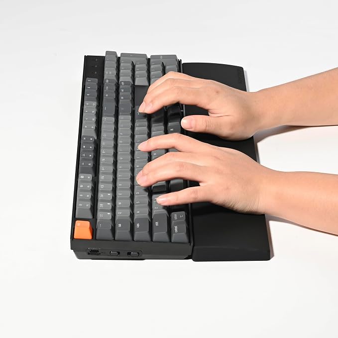 Ergonomic Silicone Wrist Rest for Keychron K4 Pro / K4 Max / Q5 / V5 / V5 Max,15.37" Honeycomb Non-Slip Palm Rest, 96% Full-Sized Mechanical Keyboards Support with Typing Pain Relief