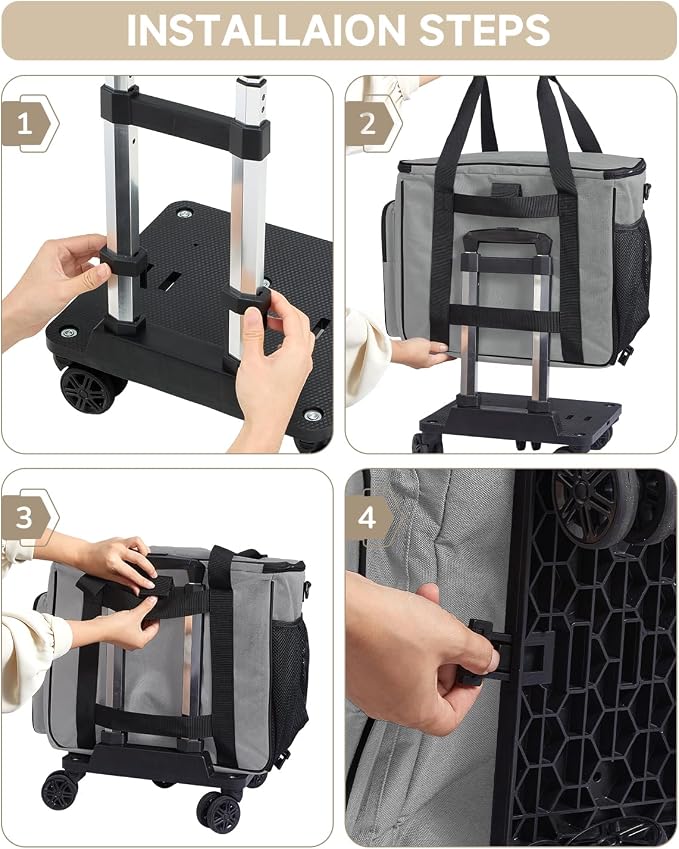 Amythe Teacher Bag with Wheels, 15.6" Rolling Briefcase for Women for Work | Water-Resistant • Detachable Trolley & 5 Wheels • Charger & bottle storage