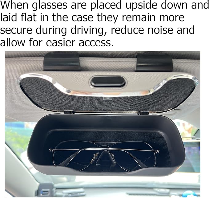 GDQ Sunglasses Holder for Car Visor Glasses Case|Car Sunglass Holder|Eyeglass Holder|Press Silent Shockproof Dustproof (Beige)