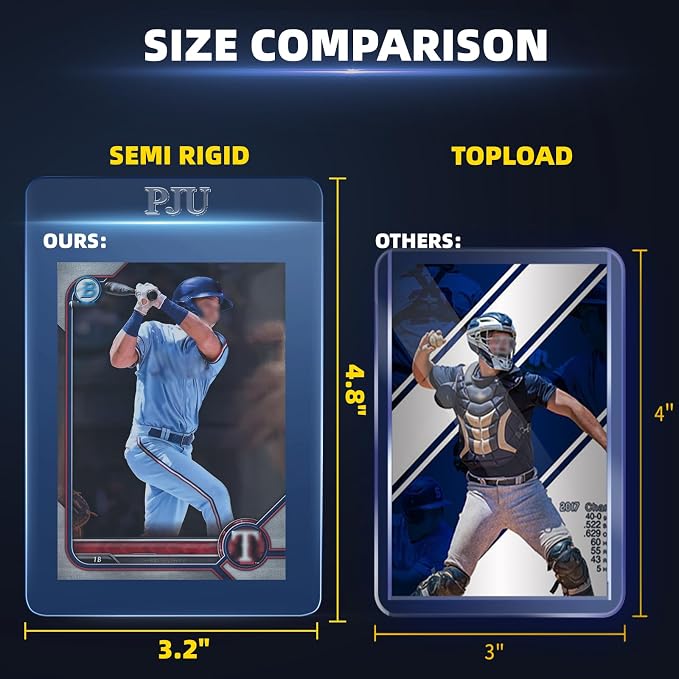 500ct Semi Rigid Card Holders & 500ct Card Sleeves for PSA, SGC, BGS, CSG Graded Card Submissions, Semi Rigid Baseball Cards Sleeves Protectors, PSA Graded Trading Cards Sleeve