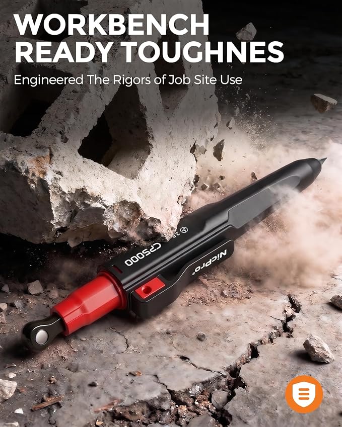 Nicpro 7-in-1 CP5000 Magnetic Carpenter Pencils with Sharpener and Holster | Construction Mechanical Pencil+10 Refill, Deep Hole Marker for Construction, Woodworking Pencil, Carpenter Tools for Marking