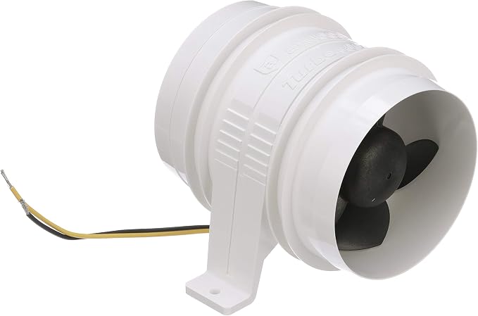 Attwood 1749-4 Turbo 4000 Series II In-Line Blower, For 4-Inch Interior Diameter Vent Hose, Water Resistant, 12-Volt (Pack of 6)