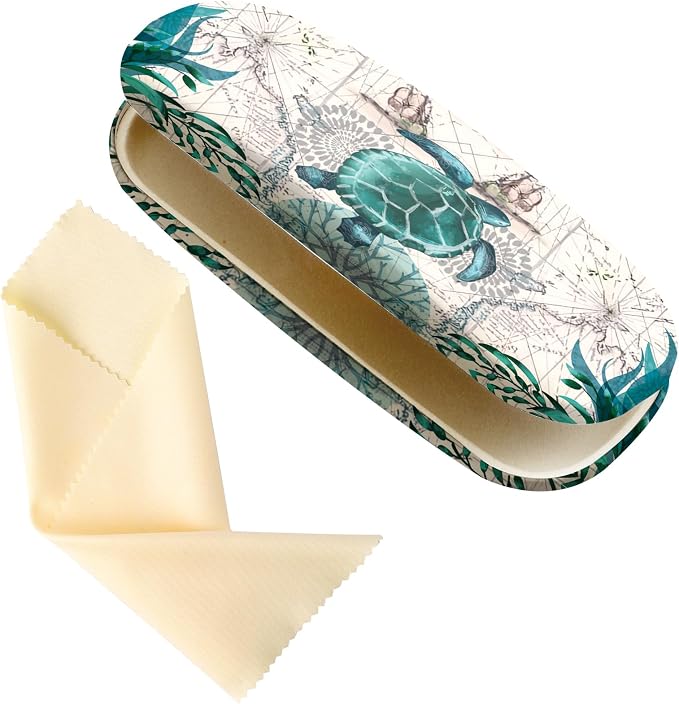 Glasses Case Hard Shell,Portable Protective Eyeglasses Case, Eyeglass Holder Box with Cleaning Cloth, for men women