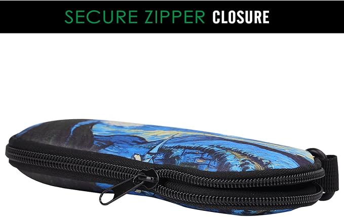MoKo Sunglasses Soft Case Ultra Light Neoprene Zipper Eyeglass Case for Men Women