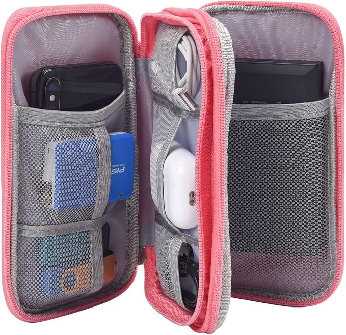 CAOODKDK Electronic Organizer Travel USB Cable Accessories Bag/Case,Waterproof for Power Bank,Charging Cords,Chargers,Mouse,Earphones Flash Drive
