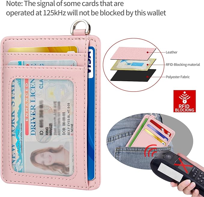 Slim Minimalist Front Pocket Wallet, RFID Blocking Credit Card Holder Wallet with Detachable D-Shackle for Men Women