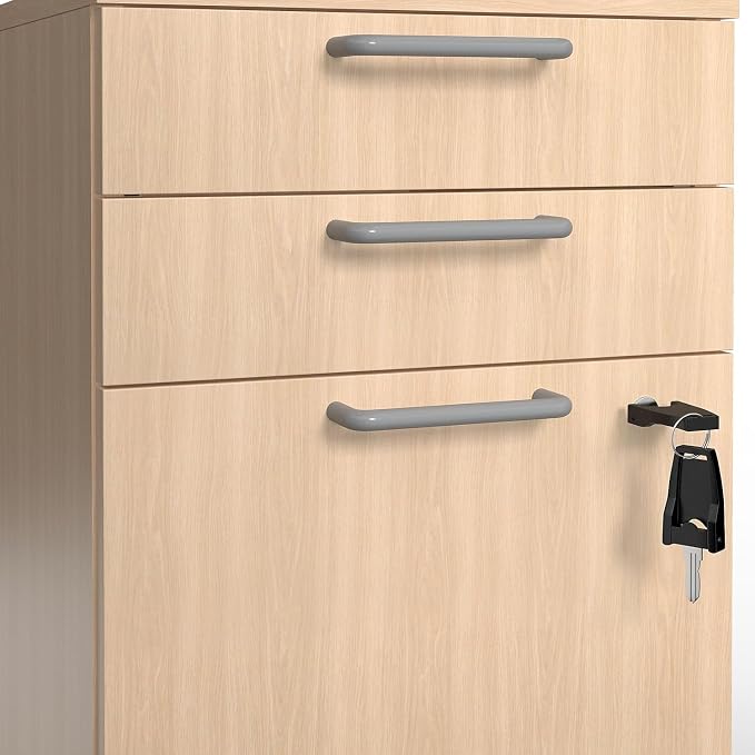 Union & Scale Staples Essentials 3-Drawer Vertical File Cabinet, Letter & Legal Size Documents, Lockable & Mobile, 21.3" D x 15.6" W x 24.3" H, Natural