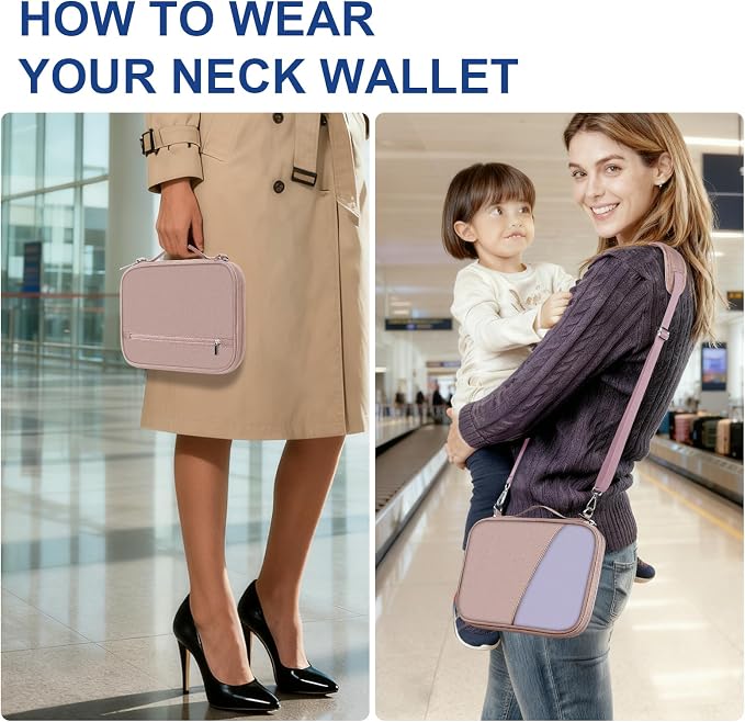 Family Passport Holder for Travel with RFID Blocking, Traveling Essentials Organizer Pouch Bag, Light Passport Wallet for Travel Must Haves Accessories for Women Men