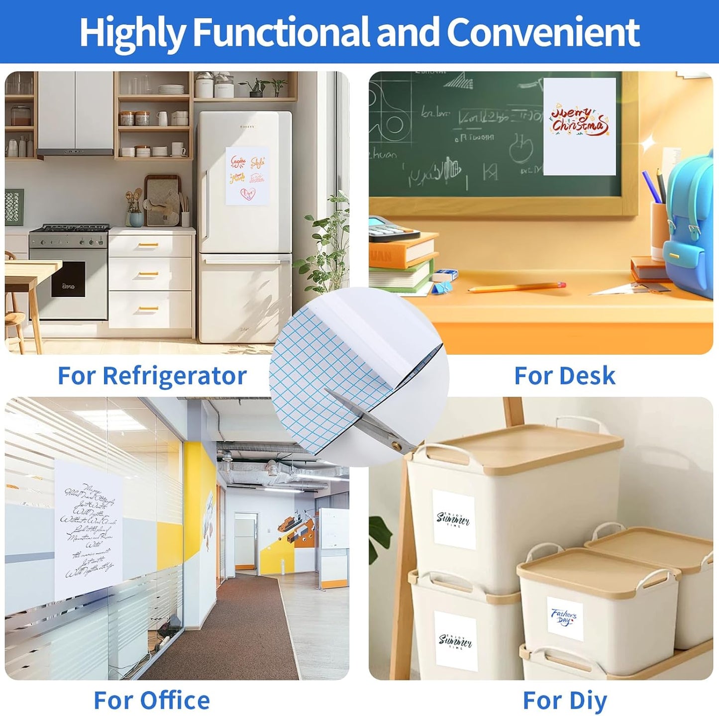 Magnetic Dry Erase Whiteboard 40"x18" - Self-Adhesive Flexible Wall Board Kit with 11 Markers, 6 Magnets, Magnetic Eraser & Holder - Ultra Smooth Writing,Effortless Clean for Office, Home, School