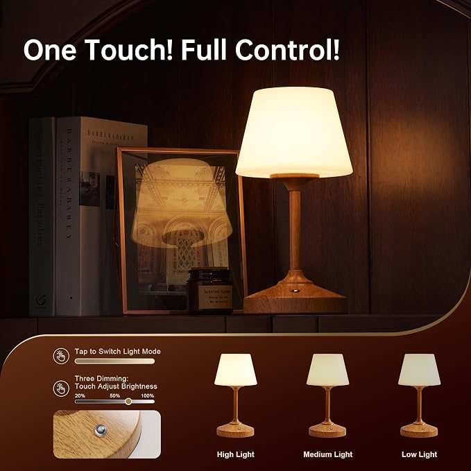 Table Lamp Cordless Lamp,Outdoor Waterproof Shower Lamp,5000mAh Rechargeble Battery Operated Lamps Dimmable Touch Desk Lamps,LED Night Light for Bathroom Patio Camping Restaurant Home