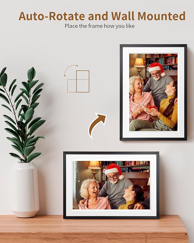 Frameo 10.1 Inch Digital Picture Frame，WiFi Electronic Frame，1280 * 800IPS HD Touch Screen， Smart Digital Photo Frame,32GB Storage, Wall Mountable, Share Instantly, Birthday Gifts for Women, Mom