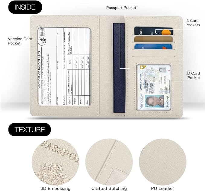 Passport Holder,Travel Essentials,Travel Gifts(Off White)