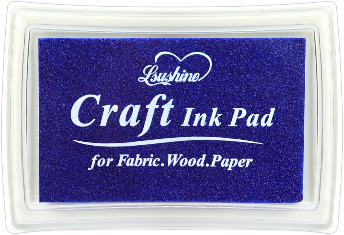 Craft Ink Pad for Rubber Stamps, Paper, Wooden, Fabric, Scrapbooking, Non-Toxic Finger Ink Pads for Kids (Dark Blue)