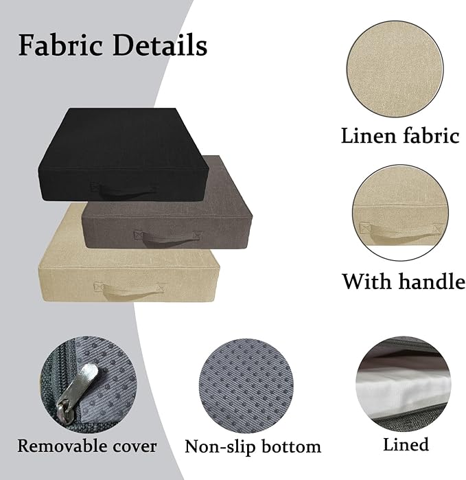 Recliner Cushion for Elderly, 20'' x 20'' x 5" Thick for Seniors Recliners Booster Seat Cushions High-Density Foam Couch, Chairs Support Pad Relief Pain Pressure (Beige)