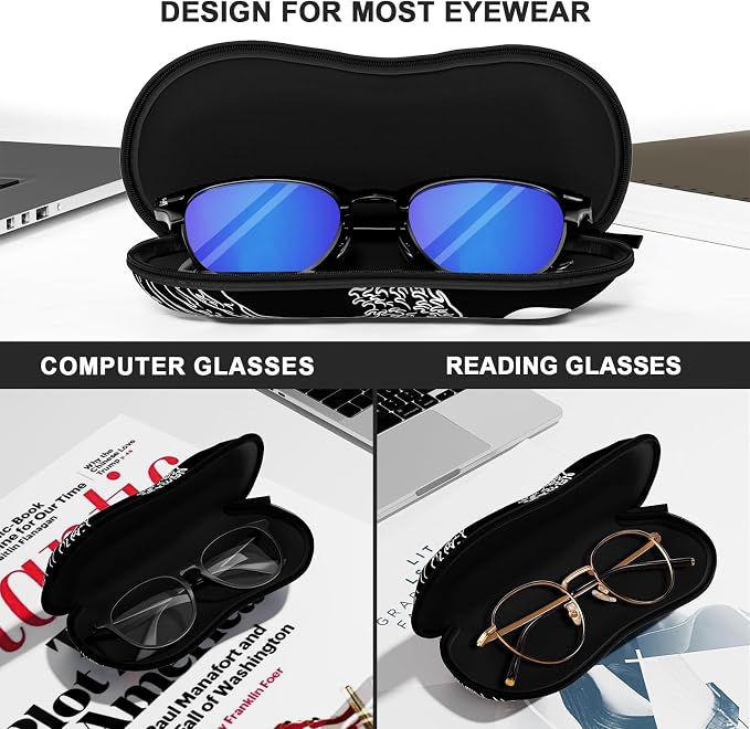 Sunglasses Soft Case, Ultra Light Portable Neoprene Zipper Glasses Case for Men Women