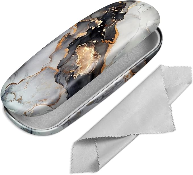FINTIE Hard Shell Eyeglasses Case, Portable Protective Glasses Cover Eyeglass Holder Box with Cleaning Cloth for Men Women