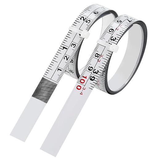2-Pack Steel Self-Adhesive Measuring Tape, 100cm/39Inch | Imperial & Metric Stick-on Ruler, Left to Right and Right to Left Reading Tape Measure for Woodworking, Workbench, Table Saw