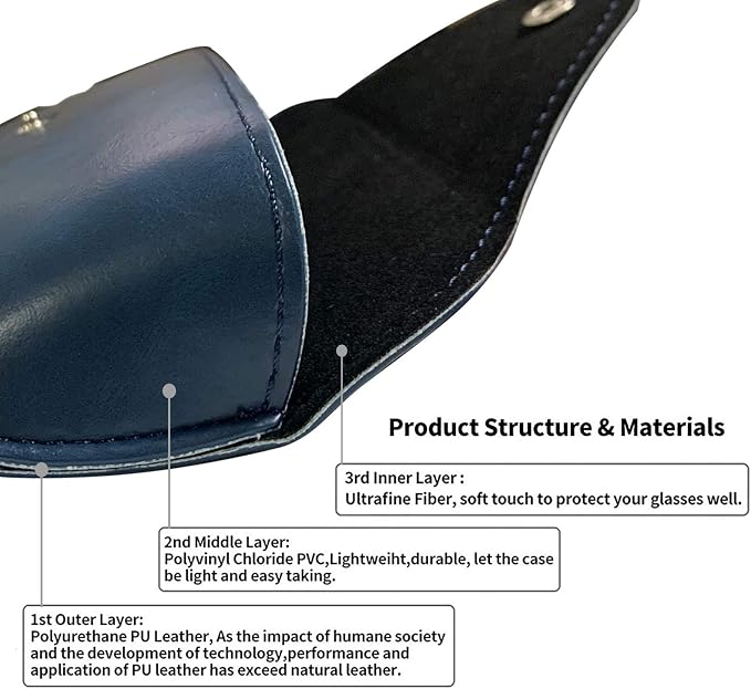 LogHog Portable Leather Glasses Case,Flexible Sunglasses Pouch Slim Case for Women Men Horizontal Eyeglass Case