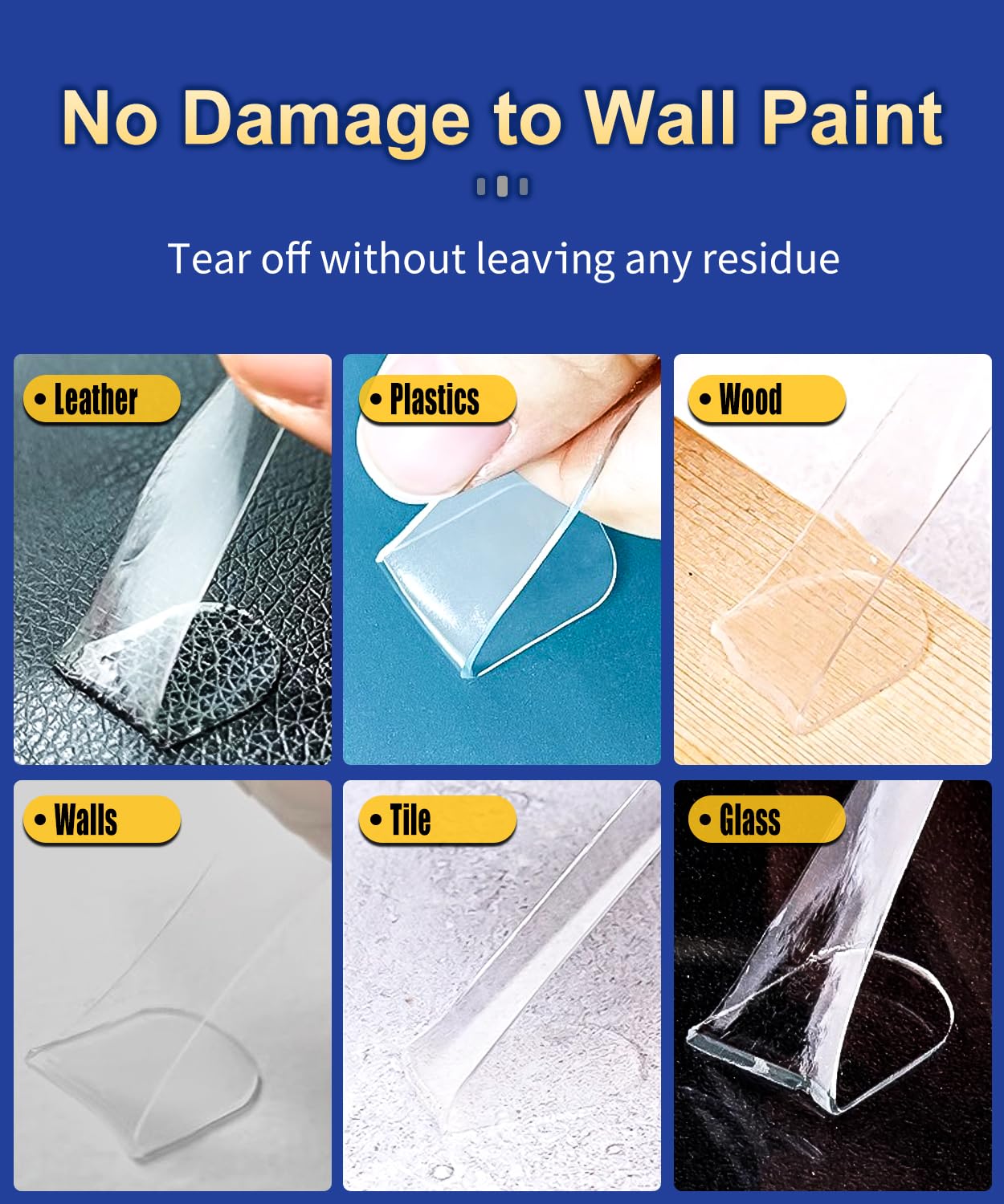 Extra Large Mounting Putty No Residue, Strong Double Sided Glue Adhesive Dots Clear Museum Sticky Tack, Picture Hanging Strips Fixed Posters Decor Craft, 0.6 x 1.38 in (180 Pcs)