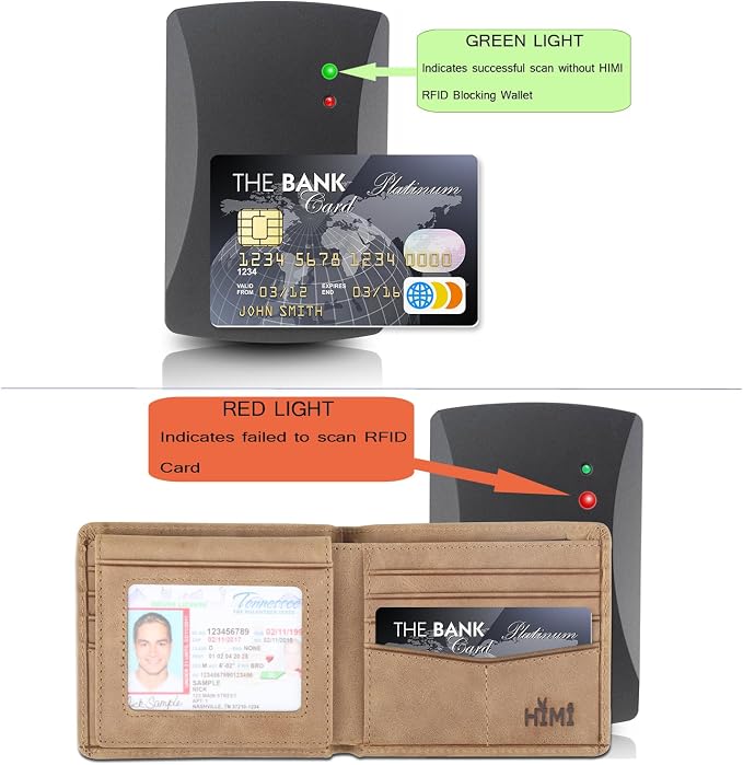 HIMI Wallet for Men-Genuine Leather RFID Blocking Bifold Stylish Wallet With 2 ID Window