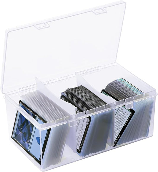 CDBXPRG Toploader Storage Box for 100 + 3" x 4" 35pt Rigid Card,Trading Card Storage Box with Dividers for 500+ Baseball Card Case,Playing Card Case for MTG, Sport Cards,Game Cards 1 PACK