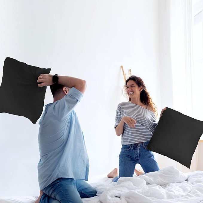 Utopia Bedding 24x24 Pillow Inserts, Set of 2, Black – Indoor Decorative Throw Pillows for Bed, Sofa & Couch – Soft, Supportive & Fluffy Cushion Inserts