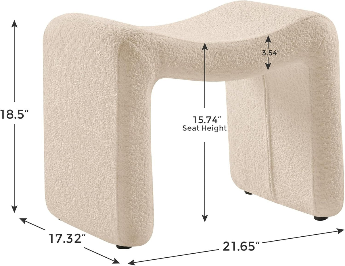 Small Footstool Ottoman, Multi-Functional Modern Foot Stool, Sofa Footrest Extra Seating for Living Room, Entryway, Hallways and Bedrooms, Small, Camel