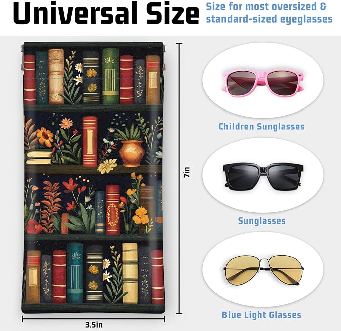 Soft Sunglasses Eyeglass Glasses Case,7x3.5inch Portable PU Leather Squeeze Top Holder Bag Pouch for Women Men