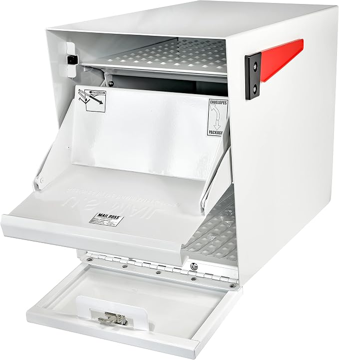 Mail Boss 7209 Package Master Curbside Locking Security Mailbox, Alpine White
