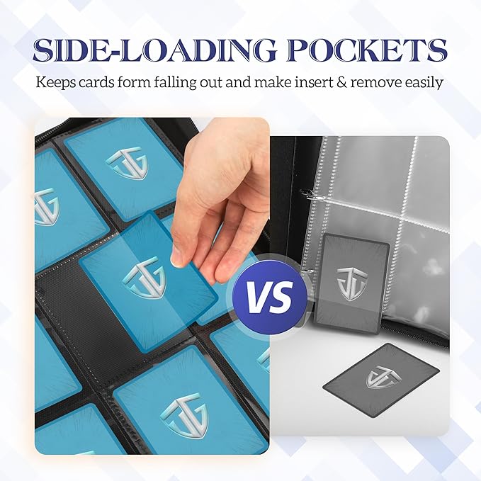 Trading Card Binder, 9 Side Loading Pocket Card Album Hold Up to 540 Cards, Zipper Binder for Cards Collection, TCG Card Holder for Game Card, Sports Card, Yugioh, MTG etc. (Apple Green)
