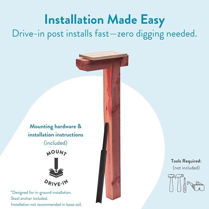 Architectural Mailboxes DPK000AM Drive-in Post, No Size, Aromatic Cedar | Naturally weather-resistant post with a no-dig ground spike and a classic grain finish that ages gracefully outdoors.