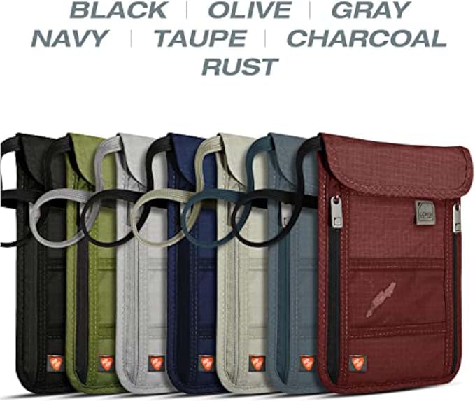 Lewis N. Clark Men's RFID Blocking Stash Wallet, Travel Neck Pouch Passport Holder for Women & Men, Olive, One Size