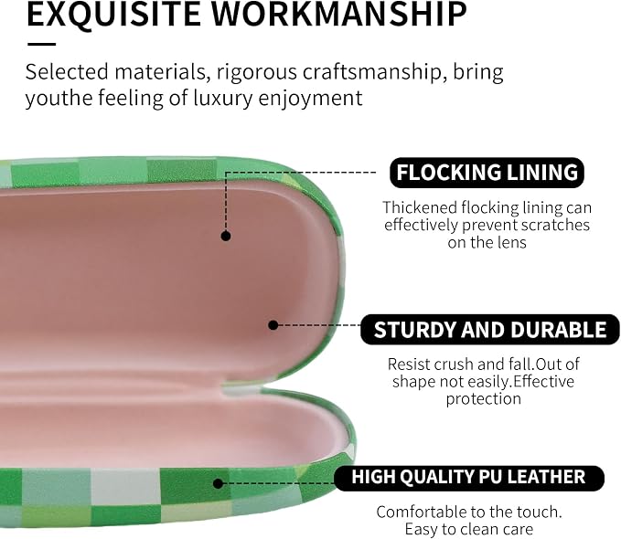 PERFECTSIGHT Hard Shell Eyeglasses Case, Kawaii Protective Glasses Case for Kids, Cute Eyeglass Case for Women Men Girls