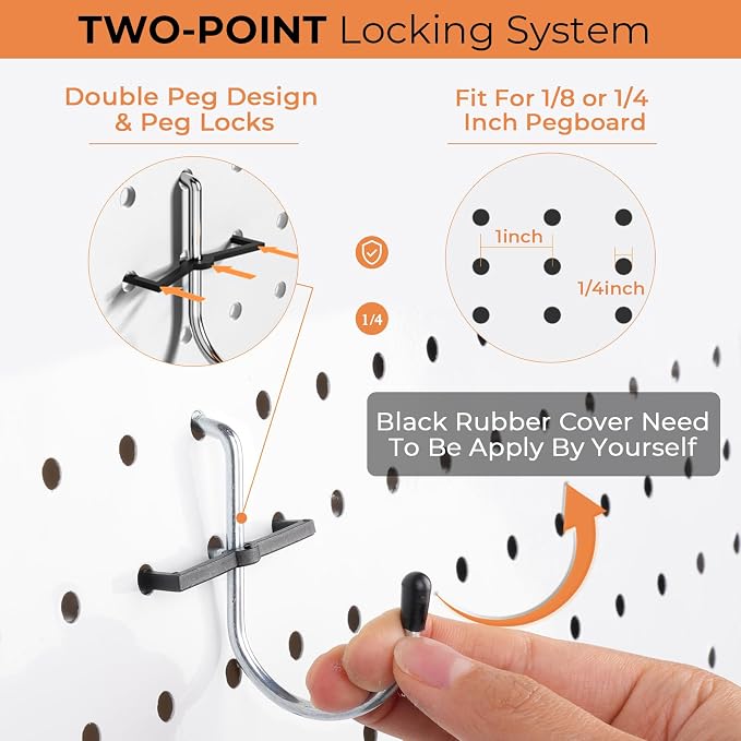 INCLY 278PCS Pegboard Accessories Organizer Kit with Peg Borad Hooks & Bins | Peg Board Hooks Assortment, For Organizing Various Tools, Fit 1/8 or 1/4 inch Pegboard, For Garage Hanging & Storage Tools