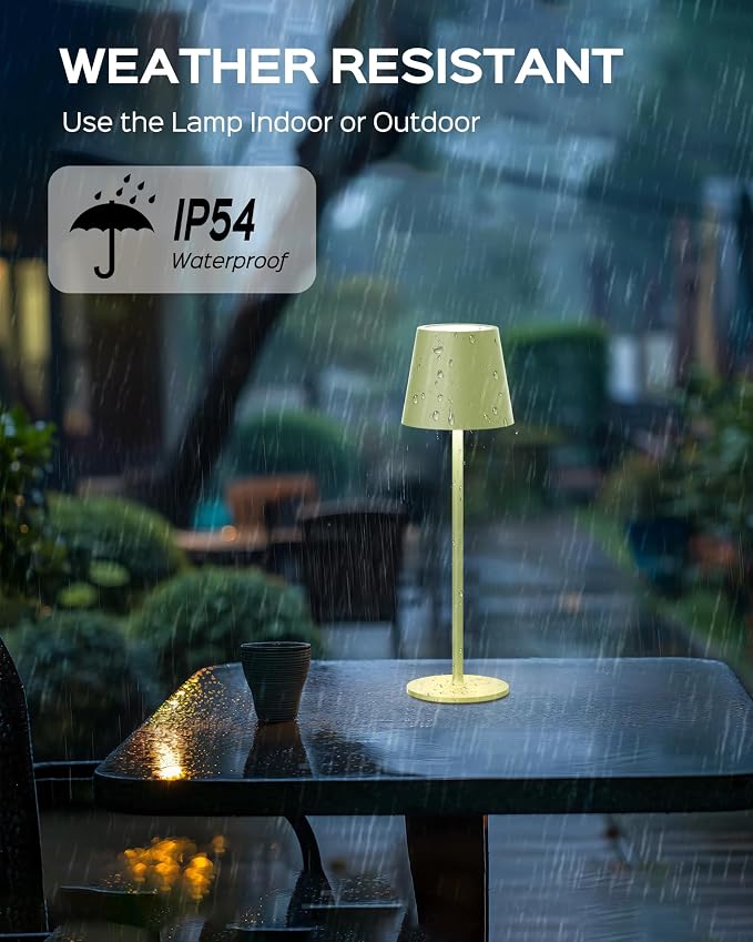 JACKYLED Cordless Table Lamps Rechargeable, 3 Adjustable Height, 5000 Capactiy Operated, 3 Colors Smooth Dimming, Portable LED W