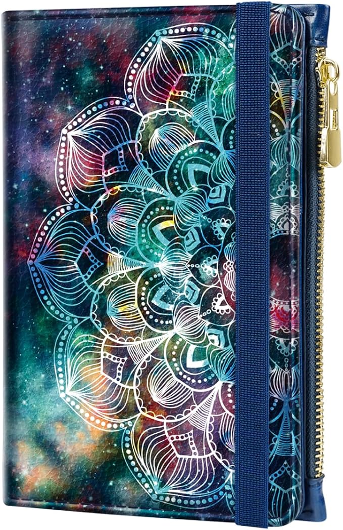Passport Holder for Travel, RFID Blocking Passport Cover for Women Zipper | Travel Wallets, Passport Book Holder, Credit Card Holder, ID Window,SIM Card Slots, Coin & Tickets Pocket, Mandala