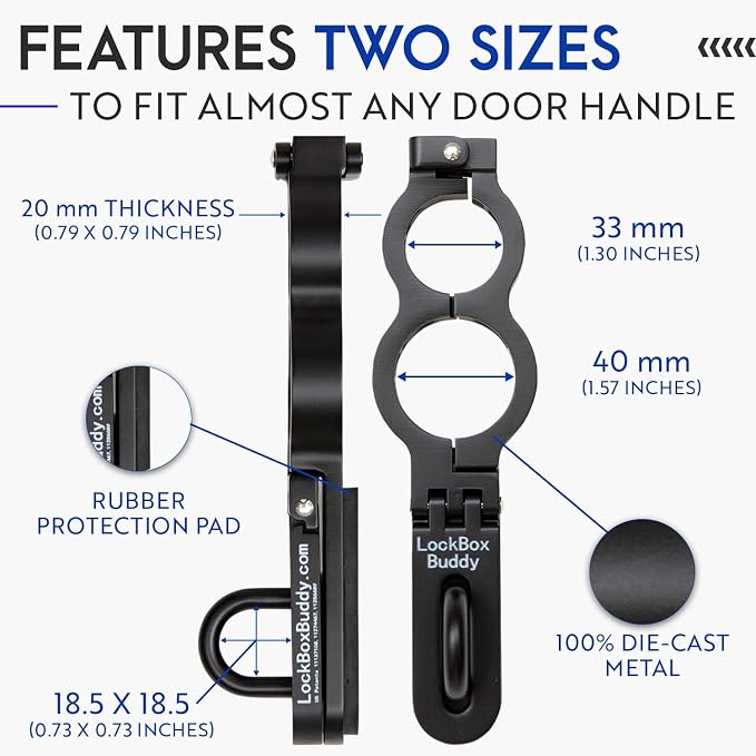 Secure Lock Box Attachment for Lever Handles - Realtors, Vacation Rentals and Real Estate Agent Supplies - Realtor Supplies for Key Lock Box for Keys with Code (1 Pack)