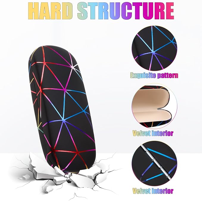 3 Piece Eyeglasses Case，Hard Shell Glasses Case Protective Case with Cleaning Cloth Reading Glasses Case