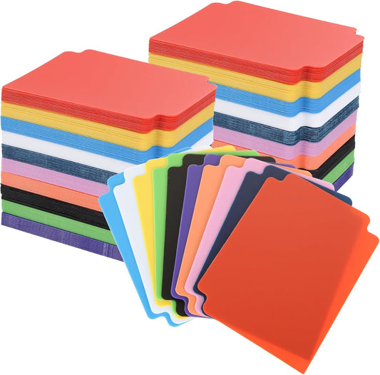 150 PCS Trading Card Dividers Multicolor Plastic Playing Card Separators with Tabs Card Box Dividers for Office Games Sports Cards, Cards Gathering Storage Supplies, 10 Colors, 2.7 x 3.8 Inch