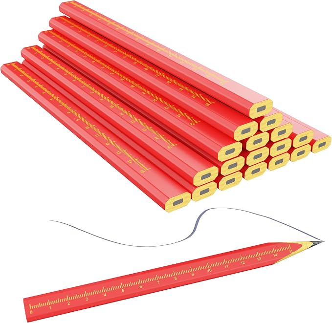 Carpenter Pencils for Construction Woodworking Scriber Marking Tool Heavy Duty Contractor Building Pencil (25 PCS)