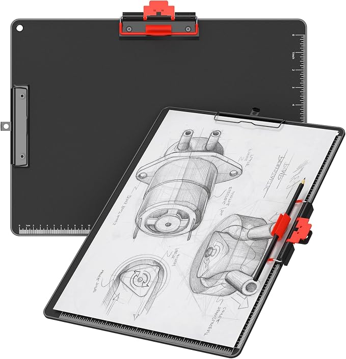 Clipboard with Pen Holder, Aluminum Protection Edge, Dual Clips (2-in-1 Holds Paper & Pen), A3 Size 11" x 17", Heavy Duty Portable Writing Board, for Classroom Office School Doctor Coach(Black,1 Pack)