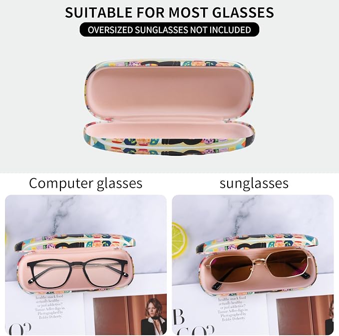 PERFECTSIGHT Hard Shell Eyeglasses Case, Kawaii Protective Glasses Case for Kids, Cute Eyeglass Case for Women Men Girls
