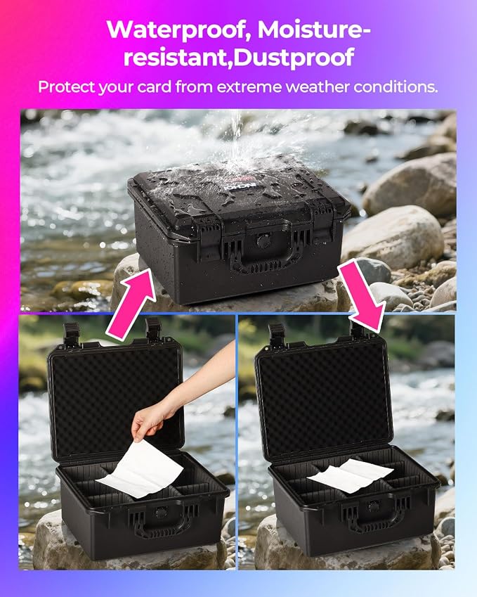 Card Cases for Sports Trading Graded Cards Holder Storage Box Organizer | Waterproof Hard Case Organizer for Baseball Slab PSA BCW MTG TCG Zion Top Loader Rigid Magnetic Card Sleeve with Adj-Dividers