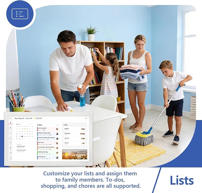 Whale Framely Digital Wall Calendar 21.5 Inch Large, Smart Family Schedule & Chore Chart, IPS FHD Touchscreen Wall Planner with Auto-Rotate, Wall Organizer, Gift for Women/Men，Father/Grandpa