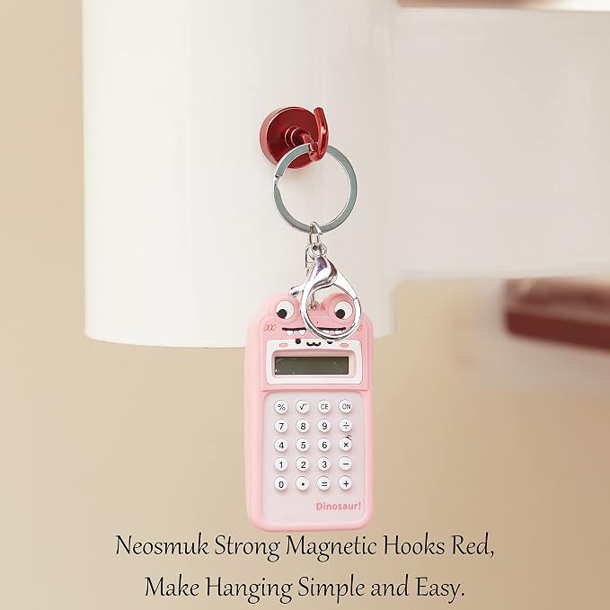 Neosmuk Magnetic Hooks, Heavy Duty 40lb+ Strong Magnet Hook for Cruise Cabins, Cruise Essentials 2026 for Hanging, Metal Wall Refrigerator Hangers (Red, 10 Pack)
