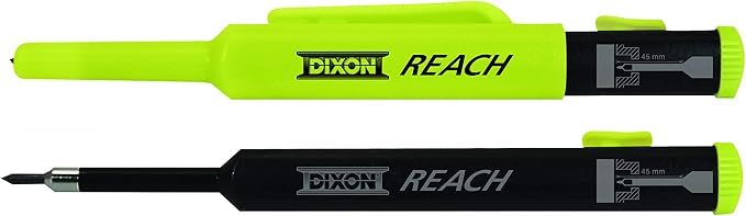 Dixon Industrial REACH- Deep Hole Mechanical Pencil with Lead Refills included, Yellow (14301)